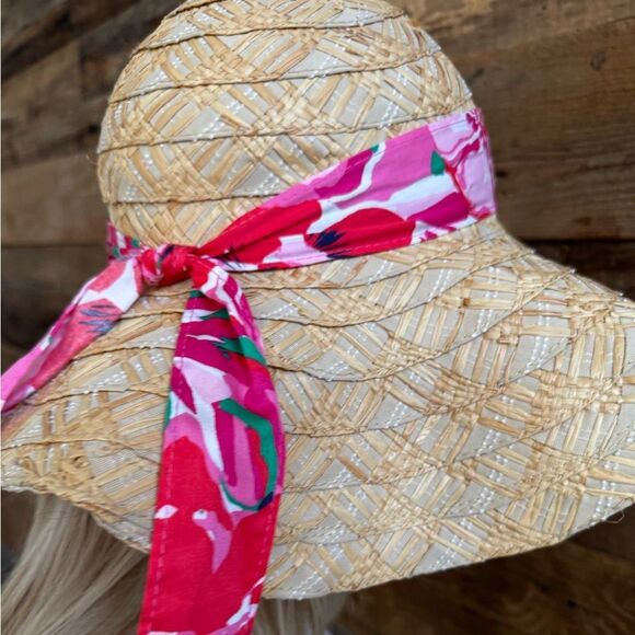 🌸 Lilly Pulitzer “A Thing Called Love” Hatband Floppy Sun Hat 🌸 - Picture 6 of 7